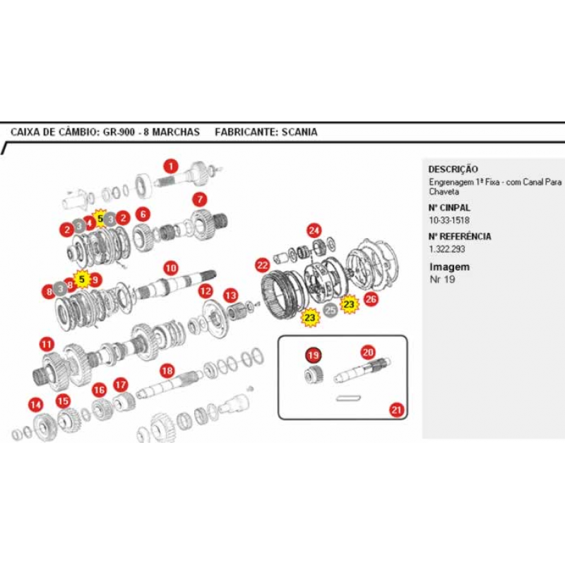 Engr 1 Inferior P/113/ser4 Gr900 8-march C/chaveta Cinpal Rex