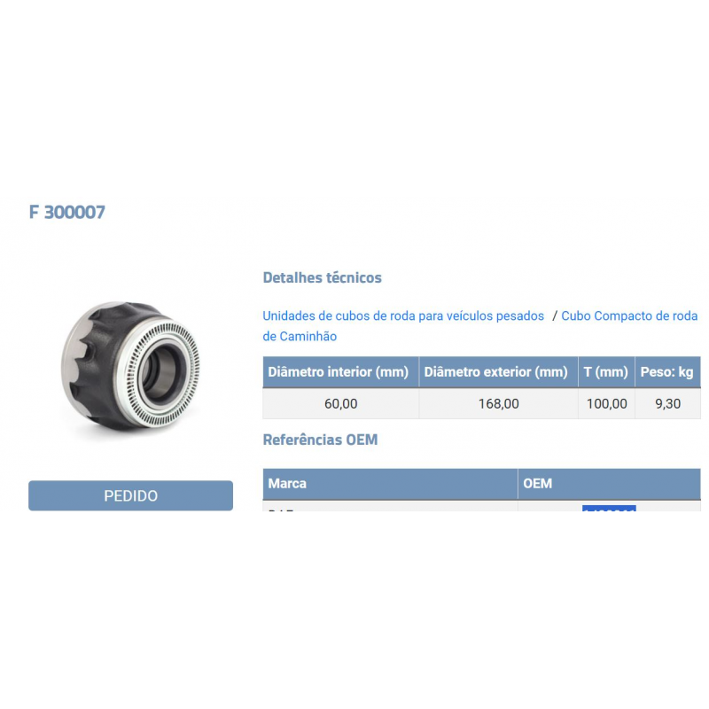 Rol Cubo Diant Vv/vm Roda Disco / Com Cubo Completo Fersa