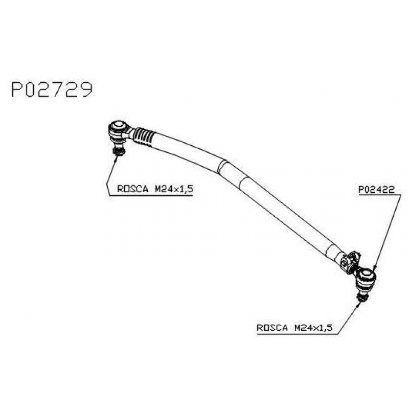 Barra Direcao Curta P/ser4-r/t 1054mm Dellarosa