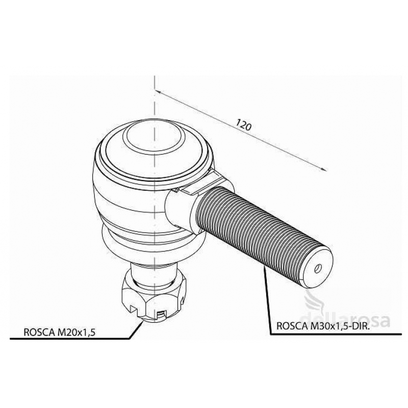 Terminal Barra Direcao Dir P/mb 1113/1313/1317/1513/1620/1634 Atron  Iveco Eurocargo Dellarosa