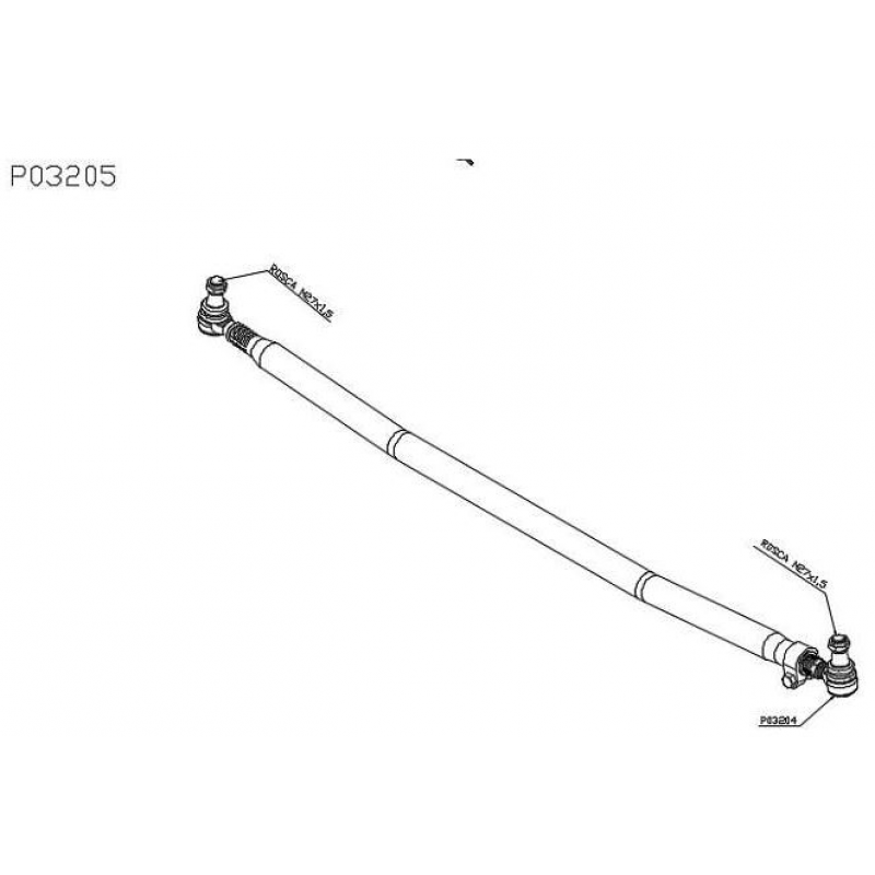 Barra Direcao Longa P/mb 1933/2540 Axor/actros Nacional  1712mm Dellarosa