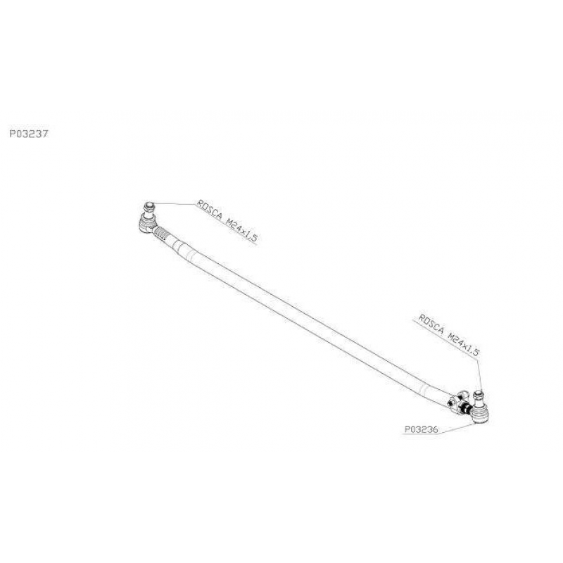 Barra Direcao Longa P/sc-ser4 Pgr 1740mm Tamben P/250 2015 Dellarosa