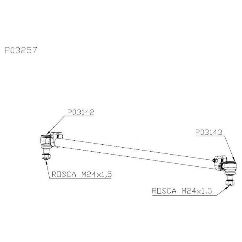 Barra Direcao Longa P/vv Fh370/420/500/540 D13 2007...1669mm Dellarosa