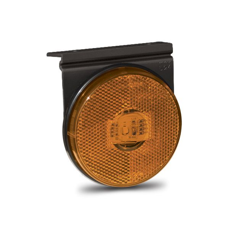 Lanterna Lateral Amarelo Guerra Led 85mm C/suporte / Conector Pradolux