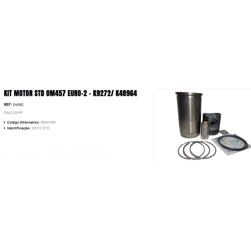 Kit Motor P/mb Om457 1938s/1944s/axor 2005...2011 1634/2035/2040/2044/2535/2540/2544/33/2640/44/33/4144/33 Euro Ii E ...