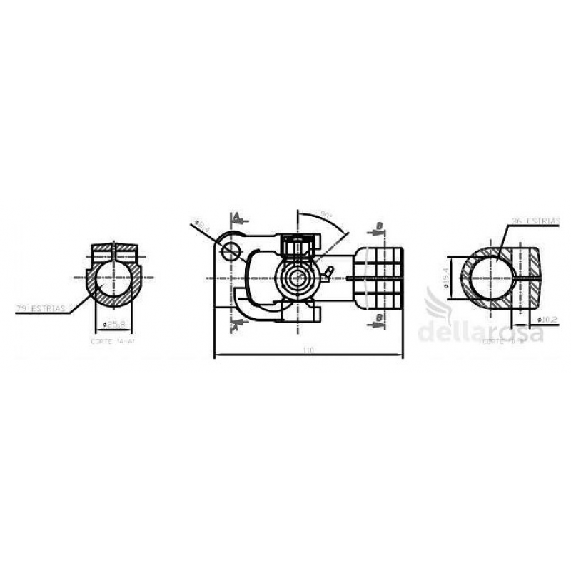 Junta Universal P/ Vw 12/13/14 140/150/170/180/190 Dellarosa