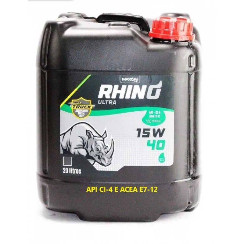 Balde 20l Oleo 15w40 Ci4 Rhino Ultra - Acea E7-12 Maxon Tec Lub
