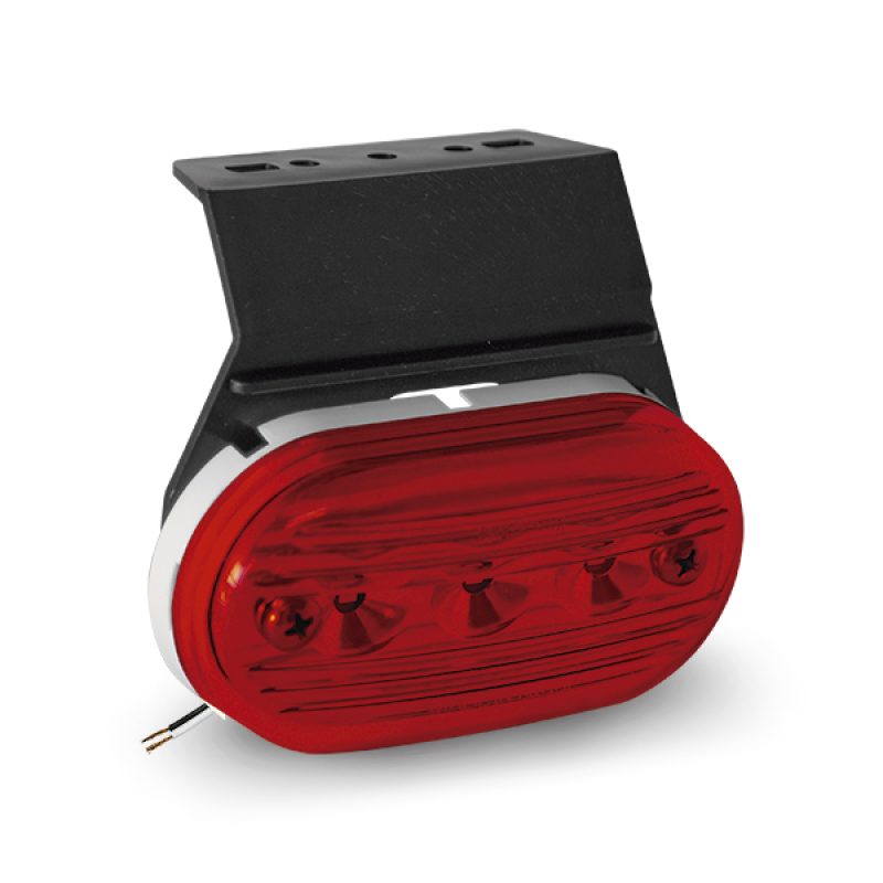 Lanterna Vermelha Posicao Oval / Led / Com Suporte / Tipo Mercosul Pradolux