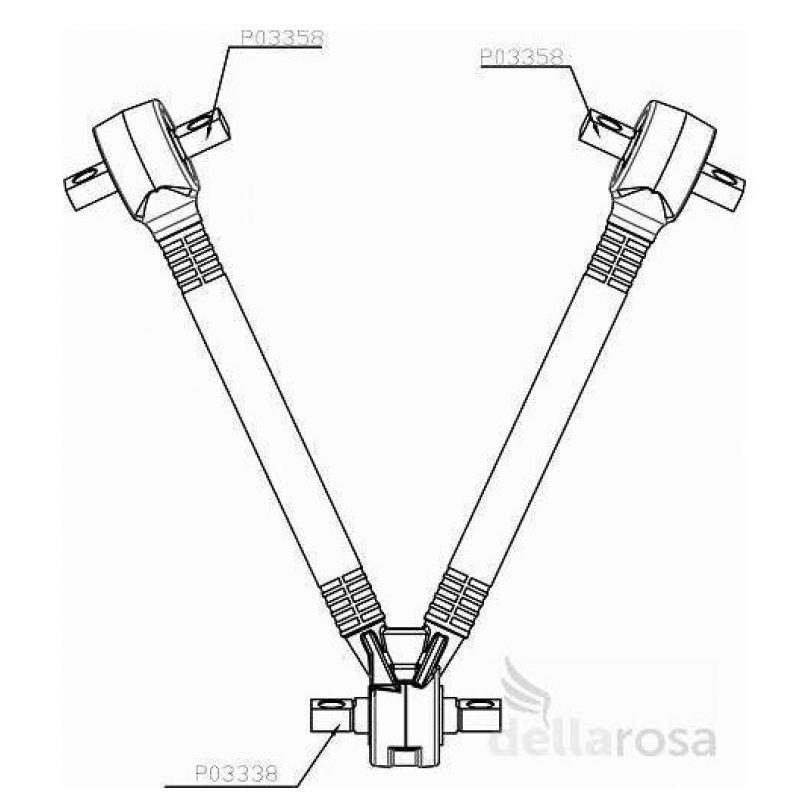 Barra V P/ Mb Actros2631/2858/3231/3357/axor2035/2040/2044/2623/2640/2644/2831/3238/3340/3344/4140/4144 Dellarosa