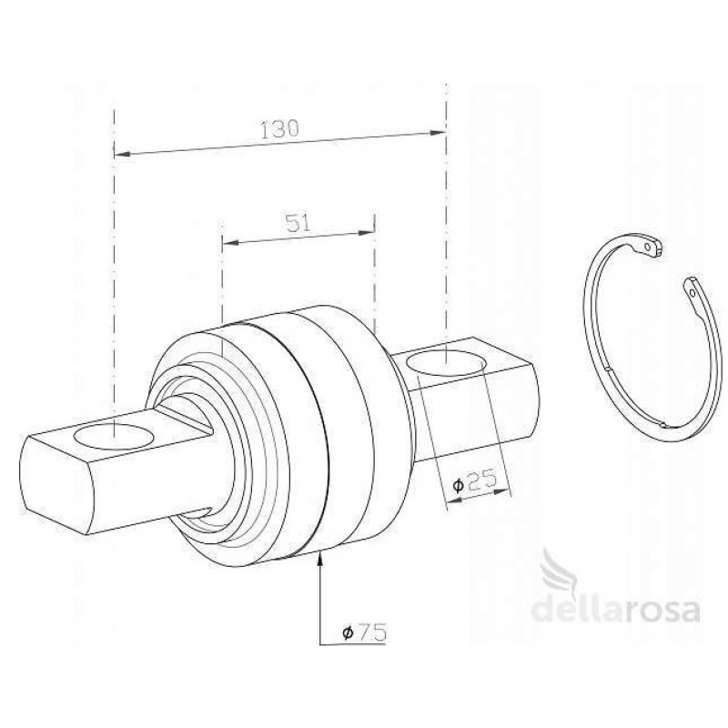 Pino Duplo Completo (75x130x25mm)p Mb Axor Usa Duas PeÇas Dellarosa
