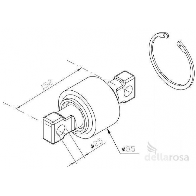 Pino Duplo Completo (85x152x25mm)p/mb Axor Usa Uma PeÇa Dellarosa