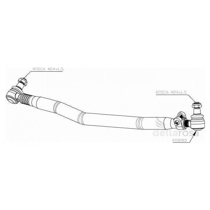 Barra Direcao Curta Daf Xf (1001mm) Dellarosa