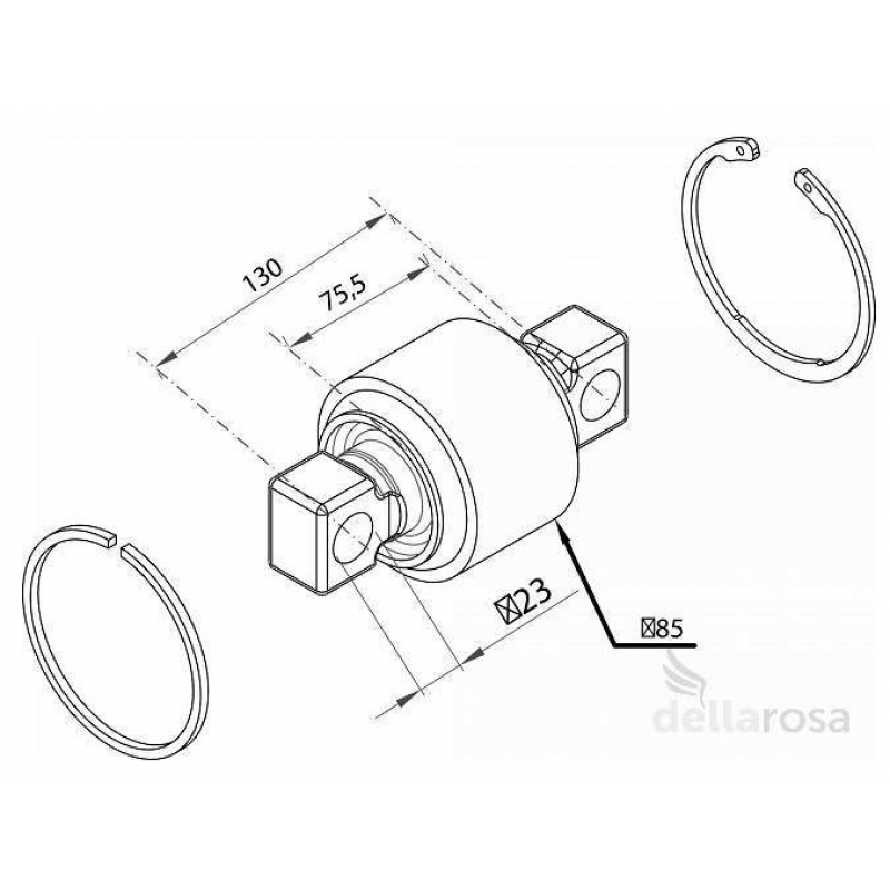 Pino Duplo Completo (85x130x23mm) P/mb Axor Dellarosa
