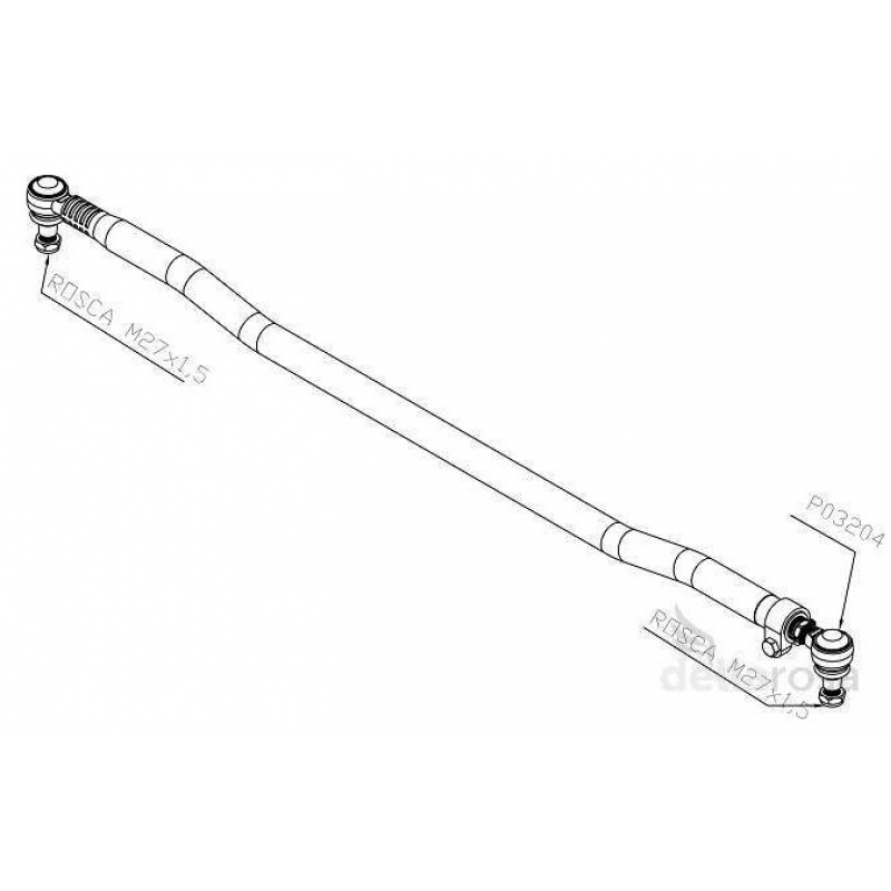 Barra Direcao Longa (1687mm)p/mb Actros Axor Dellarosa