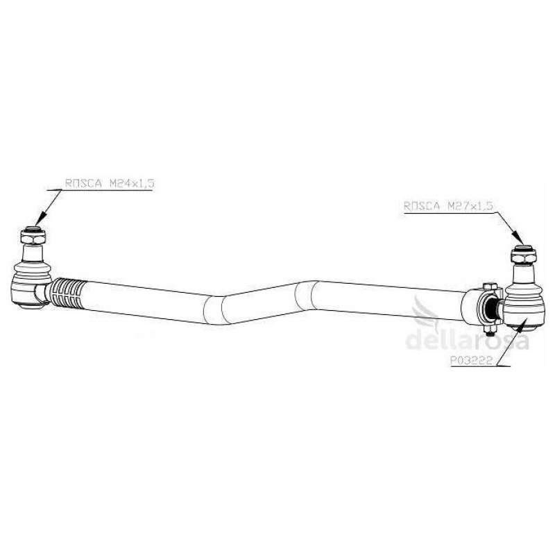 Barra Direcao Curta (927mm) P/mb Axor 3340/3344/4140/4144 Dellarosa