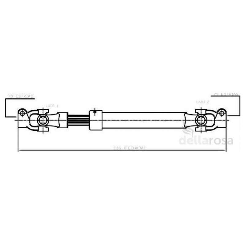 Coluna Direcao (1116mm) P/mb 1618 / 1620/1632/1634/1938/2638 Dellarosa