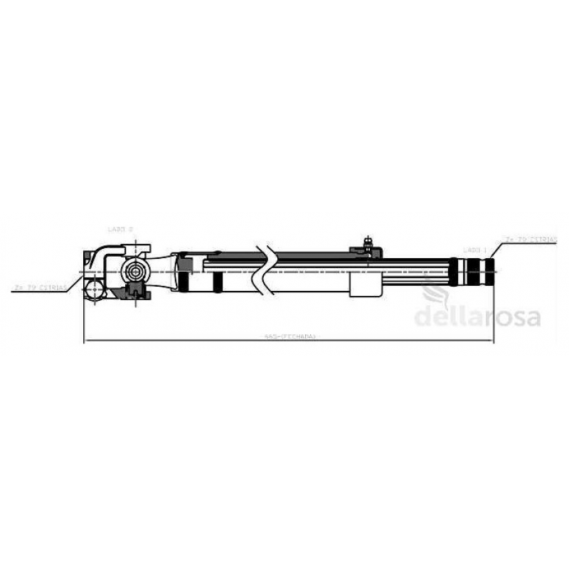Coluna Direcao (665mm)p/mb Axor 2035/2036/2040/2041/2446/2533/2534/2536/2540/2541/2544/2640/2644/2825/2826/3340/3344/...