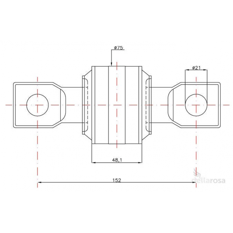 Pino Duplo Completo (75x152x21mm)p/mb Axor 2035/2040/2044/3340/3344 Dellarosa