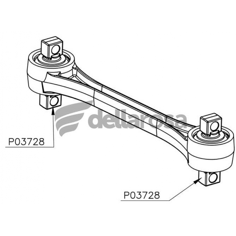 Barra Reacao Suspensao Traseira P/ Volvo Fh (515mm) Dellarosa