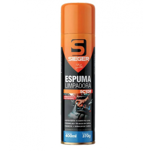Espuma Limpadora Bancos Estofados Carpetes Tecidos 400ml Sieger